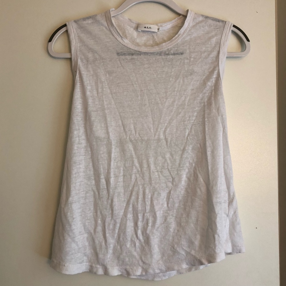 ALC linen tank top with cut out back detail